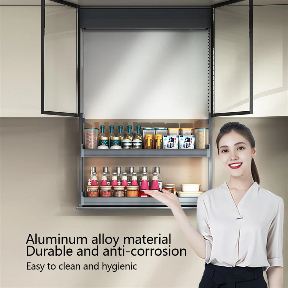 Mutfak Metal Çift katmanlı Elektrikli Kaldırma Baharatlık